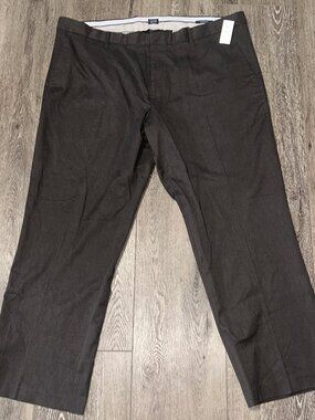 GAP MENS PANTS 42X32 GRAY RELAXED FIT FLAT FRONT CHINO KHAKI 100% COTTON NWT NEW